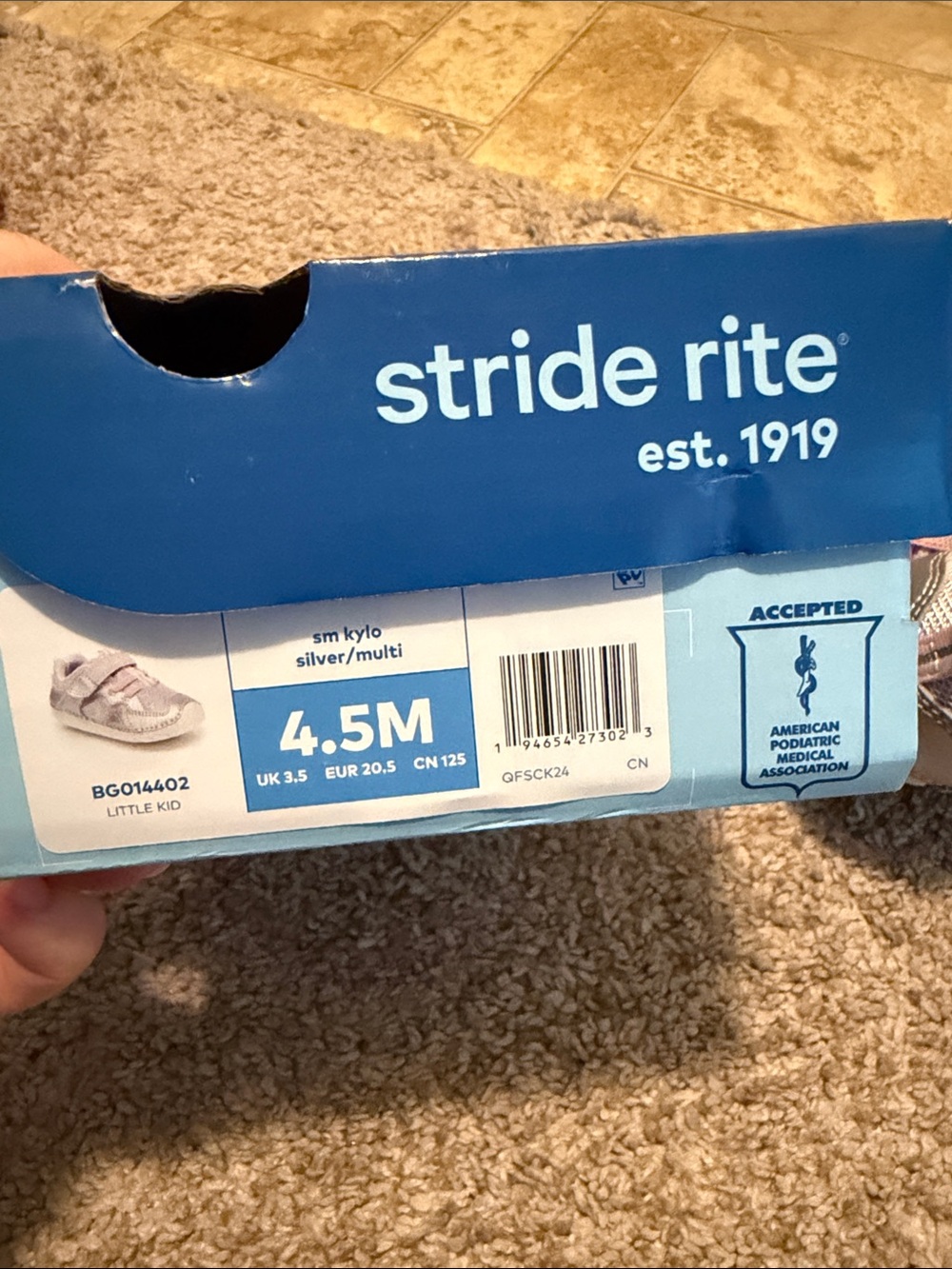 Stride Rite Little Kid Silver sneakers